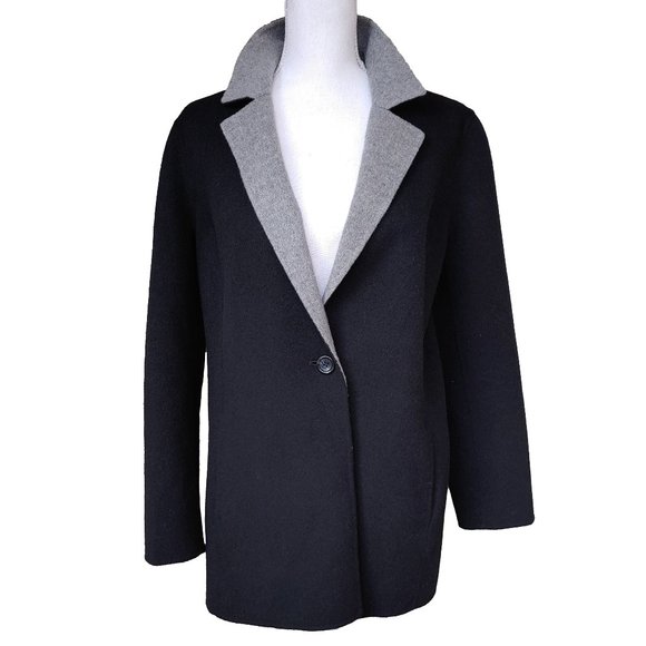 Talbots Jackets & Blazers - Talbots Black Goth Wool One Button Long Line Car Coat
